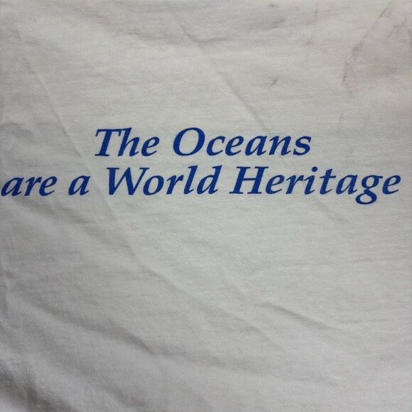 VTG 90s Oceanic Society Dolphin T Shirt L USA Made Single Stitch Graphic Ocean - Picture 13 of 14